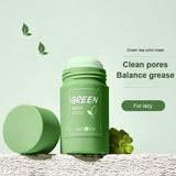 Green Mask Stick Green Tea Mud Mask Oil Control Eggplant Acne Clearing Solid Mask Cleansing Mask Blackhead Fine Pores Mask TSLM1