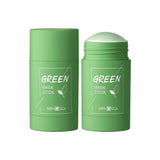 Green Mask Stick Green Tea Mud Mask Oil Control Eggplant Acne Clearing Solid Mask Cleansing Mask Blackhead Fine Pores Mask TSLM1